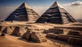 Pyramids of Giza, Egypt, a close up view of the pyramids