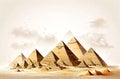 Pyramids of giza over white backgrouned Royalty Free Stock Photo