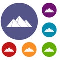 Pyramids icons set