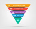 Pyramids infographic concept. Vector template with 5 options, parts, stages, buttons. Can be used for web, diagram