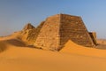 Pyramids of Meroe located in a desert of Sud Royalty Free Stock Photo