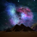 The pyramids in night.