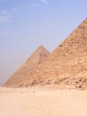 Pyramids of Pharaoh Khafre and Menkaure Giza Cairo Royalty Free Stock Photo