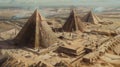 Pyramids Rising: Captivating Image of Gizeh\'s Monumental Construction Royalty Free Stock Photo