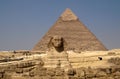 Pyramids and sphinx Royalty Free Stock Photo
