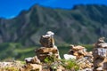 Pyramids of stones. Altai Republic, Russia