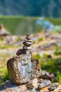 Pyramids of stones. Altai Republic, Russia