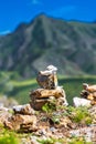 Pyramids of stones. Altai Republic, Russia