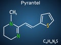 Pyrantel molecule. It is pyrimidine derivative anthelmintic antinematodal drug for treatment of intestinal nematodes
