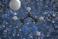 Pyrazole molecule made with balls, conceptual molecular model. Chemical 3d rendering Royalty Free Stock Photo