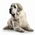 Pyrenean Mastiff breed dog isolated on white background Royalty Free Stock Photo