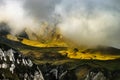 Pyrenee mountains sunrise view with beautiful sun and shadows Royalty Free Stock Photo