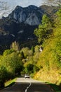 Pyrenee mountains sunrise view with beautiful sun and shadows Royalty Free Stock Photo