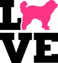 Pyrenees Shepherd love with pink silhouette