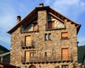 Pyrenees stone houses in Anso valley Huesca Royalty Free Stock Photo