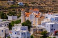 Church, whitewashed houses and arid landscape