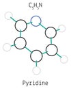 Pyridine C5H5N molecule Royalty Free Stock Photo