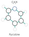 Pyridine C5H5N molecule