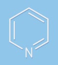 Pyridine chemical solvent and reagent molecule. Skeletal formula.