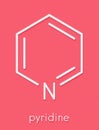 Pyridine chemical solvent and reagent molecule. Skeletal formula. Royalty Free Stock Photo