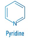 Pyridine chemical solvent and reagent molecule. Skeletal formula. Royalty Free Stock Photo