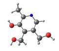 Pyridoxine (vitamin B6) molecular structure on white background Royalty Free Stock Photo