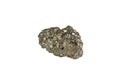 pyrite mineral stone macro on white background