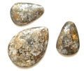 Pyrite in quartz cabochons