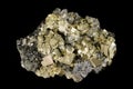 Pyrite and sphalerite mineral crystals