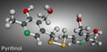 Pyritinol molecule, pyridoxine disulfide, cognitive drug. ÃÂ¡omponent of nootropic dietary supplements. Molecular model. 3D