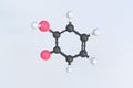 Pyrocatechol molecule made with balls, scientific molecular model. 3D rendering