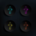 Pyrokinesis dark badge color set icon. Simple thin line, outline vector of mad science icons for ui and ux, website or mobile Royalty Free Stock Photo