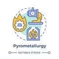 Pyrometallurgy multi color concept icon Royalty Free Stock Photo