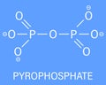 Pyrophosphate PPi anion. Important in biochemistry, used as food additive E450. Skeletal formula.