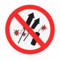 Pyrotechnic objects is prohibited sign symbol sticker