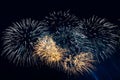 Pyrotechnic show in honor of the holiday. Scarlet Sails. The Great Pyrotechnic Show. Royalty Free Stock Photo