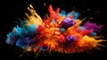 pyrotechnics explosion black background Royalty Free Stock Photo