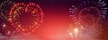 Pyrotechnics And Fireworks Banner Royalty Free Stock Photo