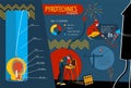 Pyrotechnics Fireworks Launch Flat Infographic