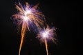 Colorful Fireworks, long exposure, horizontal format Royalty Free Stock Photo