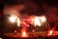 Pyrotechnics at a wedding.