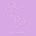 Pyroxsulam herbicide molecule. Skeletal formula Royalty Free Stock Photo