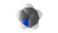 pyrrole molecule, heterocyclic aromatic compound molecular structure, isolated 3d model van der Waals
