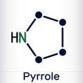 Pyrrole molecule. It is heterocyclic aromatic compound, natural product, found in Coffea arabica. Skeletal chemical formula