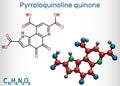 Pyrroloquinoline quinone, PQQ , methoxatin C14H6N2O8 molecule. It has a role as a water-soluble vitamin and a cofactor.