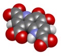 Pyrroloquinoline quinone (PQQ) redox cofactor molecule. 3D rendering. Atoms are represented as spheres with conventional color Royalty Free Stock Photo