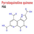 Pyrroloquinoline quinone PQQ redox cofactor molecule. Skeletal formula. Royalty Free Stock Photo