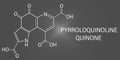 Pyrroloquinoline quinone PQQ redox cofactor molecule. Skeletal formula. Royalty Free Stock Photo