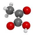 Pyruvic acid (pyruvate) molecule. Important intermediate in a number of biochemical processes. Atoms are represented as spheres