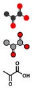 Pyruvic acid (pyruvate) molecule. Important intermediate in a number of biochemical processes